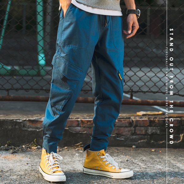 binhiiro spring new men cargo pants mid cotton polyester hip hop drawsring pockets full length men black blue green trousers
binhiiro spring new men cargo pants mid cotton polyester hip hop drawsring pockets full length men black blue green trousers