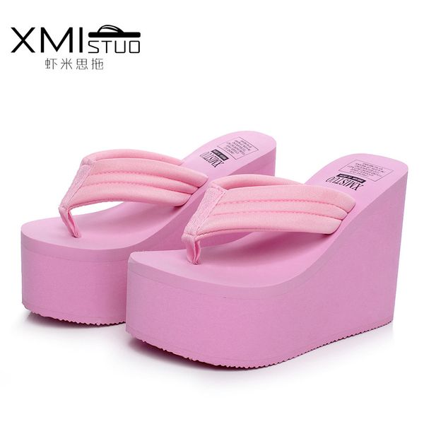 xmistuo 2018 women summer slipper soild wedge platform flip flops high heels beach sandals ladies thick high pantufas, Black
xmistuo 2018 women summer slipper soild wedge platform flip flops high heels beach sandals ladies thick high pantufas, Black