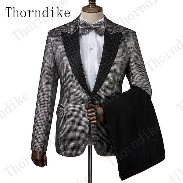 thorndike men peaked lapel 3 pieces set silver jacquard scale pattern slim fit suits traje hombre wedding groom singers costume, White;black
thorndike men peaked lapel 3 pieces set silver jacquard scale pattern slim fit suits traje hombre wedding groom singers costume, White;black