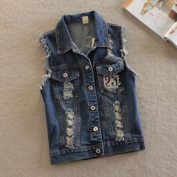 spring sleeveless women denim vests plus size 2xl fashion casual female waistcoat hole denim short jackets female q283, Black;white
spring sleeveless women denim vests plus size 2xl fashion casual female waistcoat hole denim short jackets female q283, Black;white