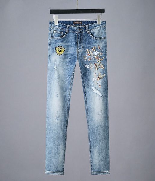 new mens jeans mens designer jeans men skinny slim pencil pants holes casual hip hop pants, Blue
new mens jeans mens designer jeans men skinny slim pencil pants holes casual hip hop pants, Blue