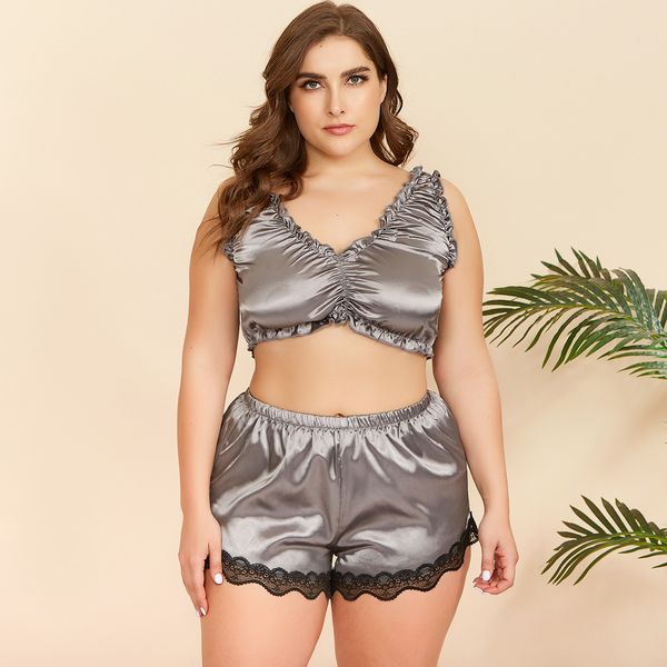 plus size large size home clothing 2020 lace v-neck night dresses satin women sleepwear, Blue;gray
plus size large size home clothing 2020 lace v-neck night dresses satin women sleepwear, Blue;gray