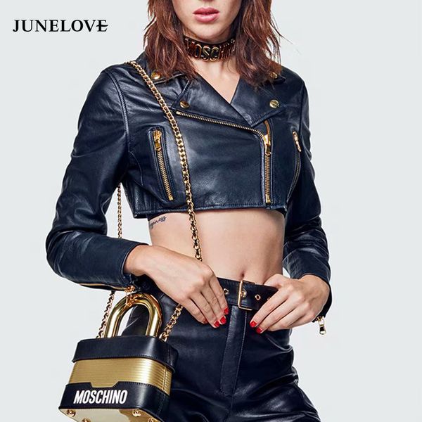 junelove women spring long sleeve short jackets vintage zipper female moto biker jackets sweet wear lady retro outwears, Black;brown
junelove women spring long sleeve short jackets vintage zipper female moto biker jackets sweet wear lady retro outwears, Black;brown