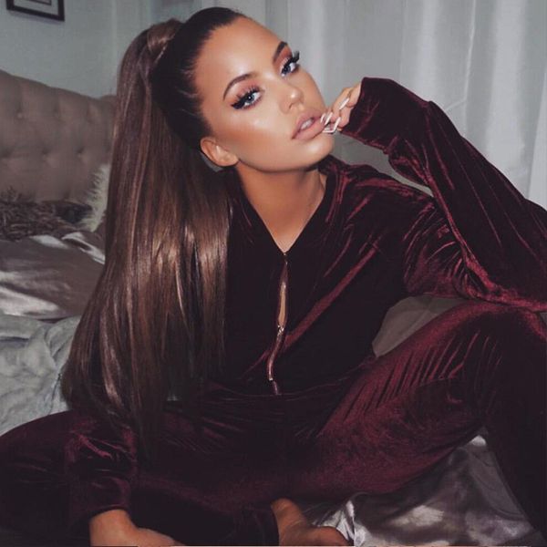 women designer pleuche tracksuits fashion long sleeve short long pencil pants casual women 2pcs sets, Gray
women designer pleuche tracksuits fashion long sleeve short long pencil pants casual women 2pcs sets, Gray
