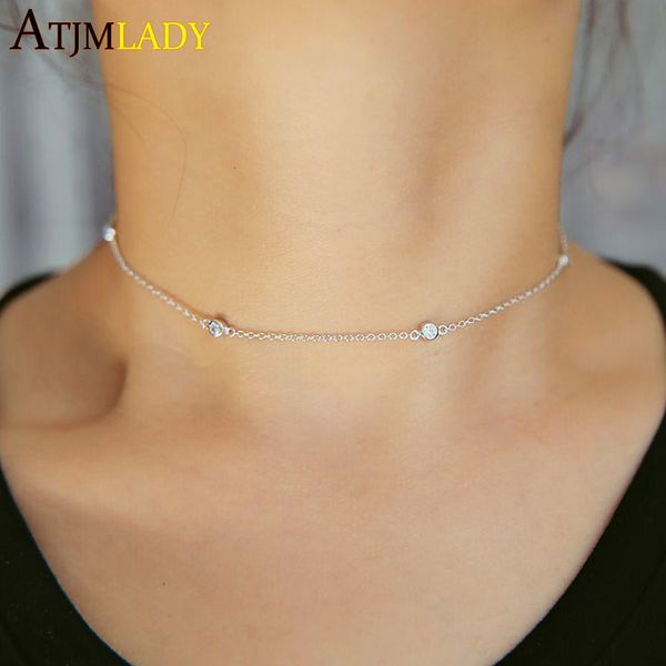 2018 5 czs bezel cz station statement women 100% 925 sterling silver 33+7cm cz choker necklace chain black friday, Golden;silver
2018 5 czs bezel cz station statement women 100% 925 sterling silver 33+7cm cz choker necklace chain black friday, Golden;silver