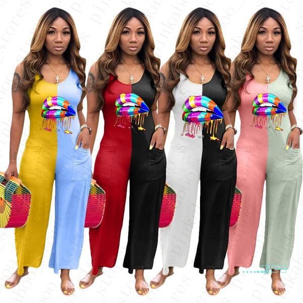 summer women one-piece bodysuit designer lips printed sleeveless jumpsuit ladies patchwork rompers casual sports pants loose playsuit d5603, Blue
summer women one-piece bodysuit designer lips printed sleeveless jumpsuit ladies patchwork rompers casual sports pants loose playsuit d5603, Blue