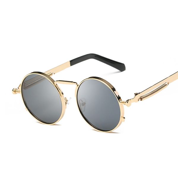 fashionable retro steam punk round sunglasses women men brand alloy sun glasses for male female uv400 shades, White;black
fashionable retro steam punk round sunglasses women men brand alloy sun glasses for male female uv400 shades, White;black