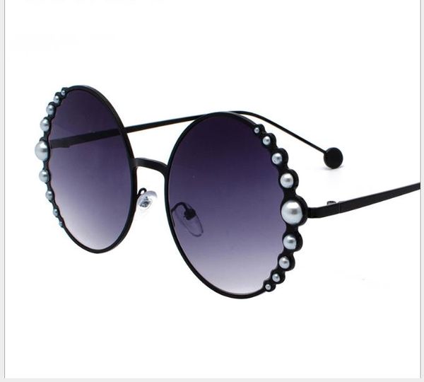 new women's round sunglasses with bead decoration can be matched with chain girl's fashion sunglasses, White;black
new women's round sunglasses with bead decoration can be matched with chain girl's fashion sunglasses, White;black