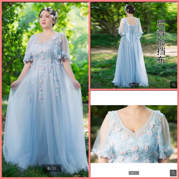 2019 robe de soiree sky blue lace appliques evening dress half sleeve plus size women modest evening gowns selling prom evening gowns, Black;red
2019 robe de soiree sky blue lace appliques evening dress half sleeve plus size women modest evening gowns selling prom evening gowns, Black;red