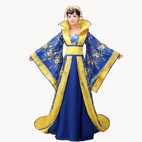 blue large trailing dress queen of the tang dynasty princess clothing chinese ancient perform costums the living theatre costums, Black;red
blue large trailing dress queen of the tang dynasty princess clothing chinese ancient perform costums the living theatre costums, Black;red