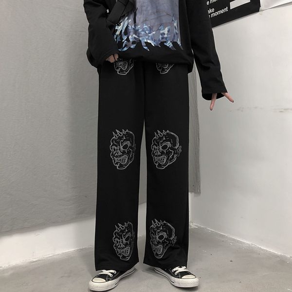 focal20 streetwear dark evil skull printed women pants elastic waist loose female trousers wide leg casual autumn lady bottoms, Black;white
focal20 streetwear dark evil skull printed women pants elastic waist loose female trousers wide leg casual autumn lady bottoms, Black;white