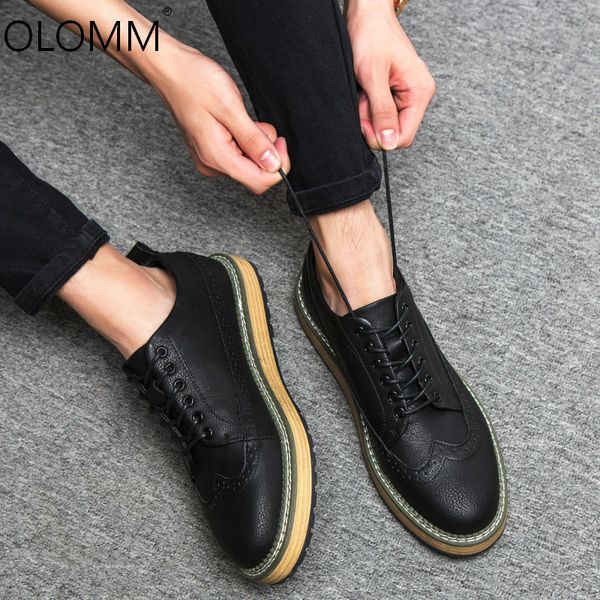 2019 new spring mens shoes leather shoes thick bottom brock increased loafers zapatos de hombre chunky sneakers, Black
2019 new spring mens shoes leather shoes thick bottom brock increased loafers zapatos de hombre chunky sneakers, Black