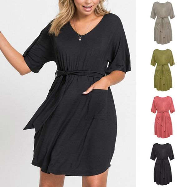 summer womens fashion casual v-neck half sleeve beach dress solid o-neck cover ups empire solid color loose mini dress #lr3
summer womens fashion casual v-neck half sleeve beach dress solid o-neck cover ups empire solid color loose mini dress #lr3