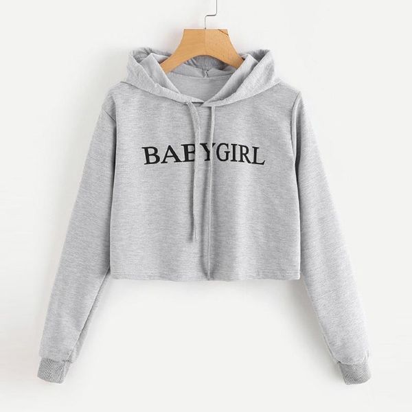 women's long sleeve joker solid color letter print hoodie short sweatshirt jumper pullover women's autumn winter, Black
women's long sleeve joker solid color letter print hoodie short sweatshirt jumper pullover women's autumn winter, Black