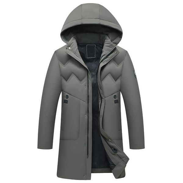 thicken warm men winter coat jackets winter jacket men hooded cotton-padded long parka jacket clothes 2019, Black