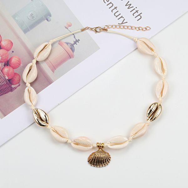 european jewelry boho natural shells necklaces for women choker alloy shell pendant chain adjustable beach girl gift accessorie, Golden;silver
european jewelry boho natural shells necklaces for women choker alloy shell pendant chain adjustable beach girl gift accessorie, Golden;silver