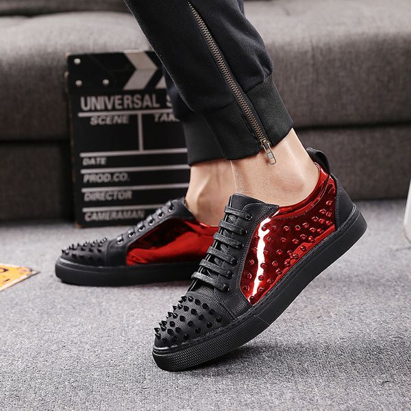 designer black/red casual comfort shoes men fashion forward rivets up designer leisure trending shoes man 38-44
designer black/red casual comfort shoes men fashion forward rivets up designer leisure trending shoes man 38-44