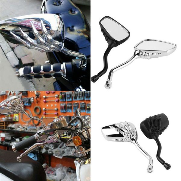 2x universal motorcycle chrome skeleton skull hand claw side rear view mirrors 8mm to 10mm 2018
2x universal motorcycle chrome skeleton skull hand claw side rear view mirrors 8mm to 10mm 2018
