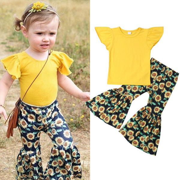 retail girls boutique outfits summer 2pcs pant set baby flying sleeve shirt+flower printed flare pants tracksuit fashion suits clothing sets, White
retail girls boutique outfits summer 2pcs pant set baby flying sleeve shirt+flower printed flare pants tracksuit fashion suits clothing sets, White