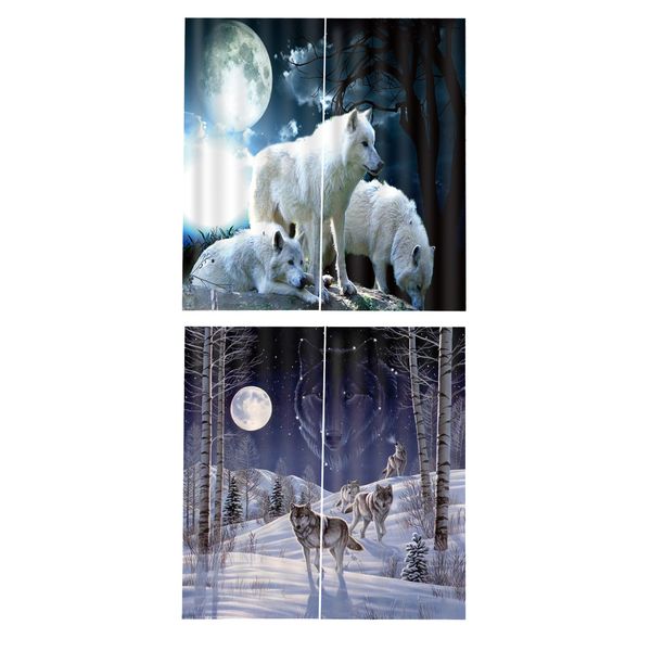 2 set of moon wolf teen animal decor 3d print darkening curtain drapes window treatment for living room
2 set of moon wolf teen animal decor 3d print darkening curtain drapes window treatment for living room