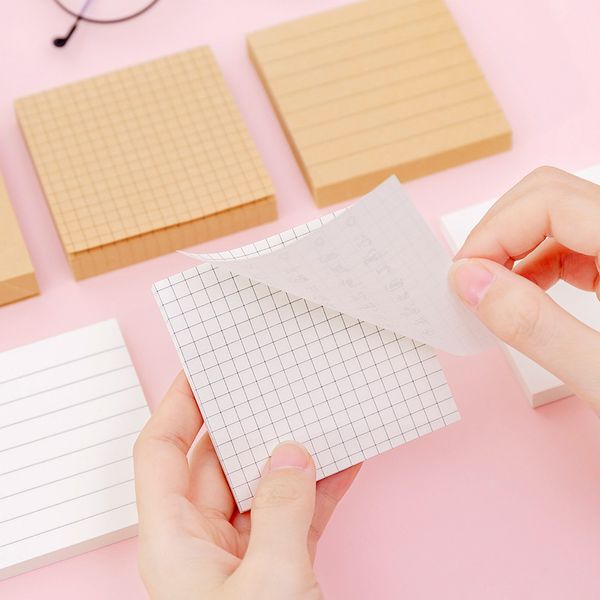 

Kraft Paper Grid Tabs Sticky Notes Memo Pad Stationery Memo Pads Sheets Notepad Stationary Office Decoration Note Pad