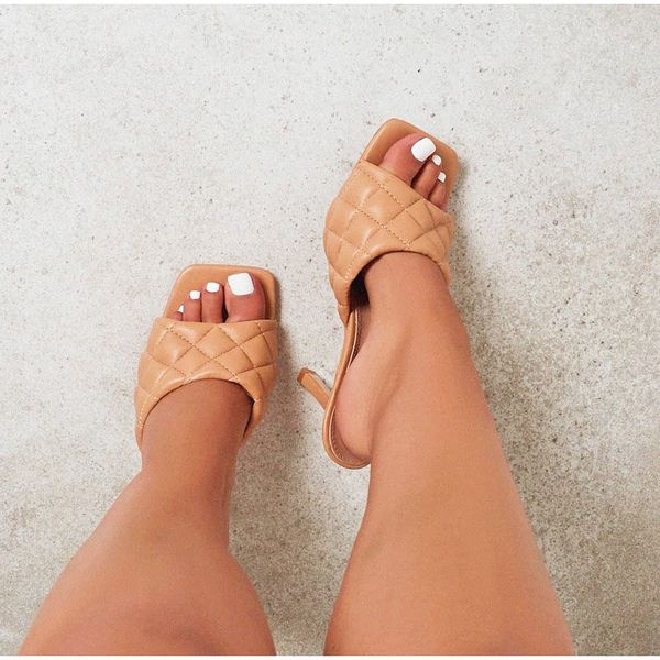 women summer slippers ladies pu plaid thin high heels ladies slippers female fashion gingham slides shoes woman footwaer mujer, Black
women summer slippers ladies pu plaid thin high heels ladies slippers female fashion gingham slides shoes woman footwaer mujer, Black