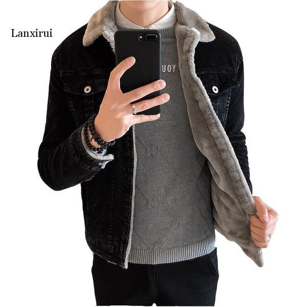 men's jackets lamb fur collar corduroy cotton coat winter thickening fashion jacket slim more size m-xxxl, Black;brown
men's jackets lamb fur collar corduroy cotton coat winter thickening fashion jacket slim more size m-xxxl, Black;brown