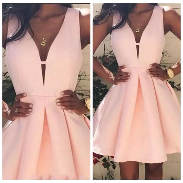 2020 pink short homecoming dresses v neck backless stain cocktail dresses mini stain prom party dress gowns, White;black
2020 pink short homecoming dresses v neck backless stain cocktail dresses mini stain prom party dress gowns, White;black