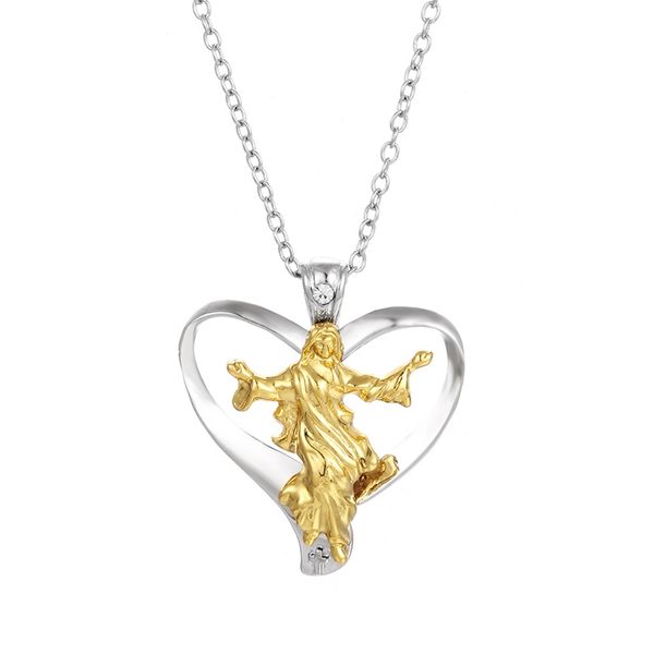 10pcs heart jesus necklaces gold and silver two-tone alloy pendant necklace christian jesus hanging christian jewelry woman wedding gifts
10pcs heart jesus necklaces gold and silver two-tone alloy pendant necklace christian jesus hanging christian jewelry woman wedding gifts