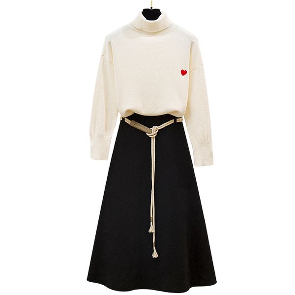 turtleneck knitted sweater skirt suit women 2019 winter autumn loose sweater and skirt 2 pieces set warm matching set outfit, White
turtleneck knitted sweater skirt suit women 2019 winter autumn loose sweater and skirt 2 pieces set warm matching set outfit, White
