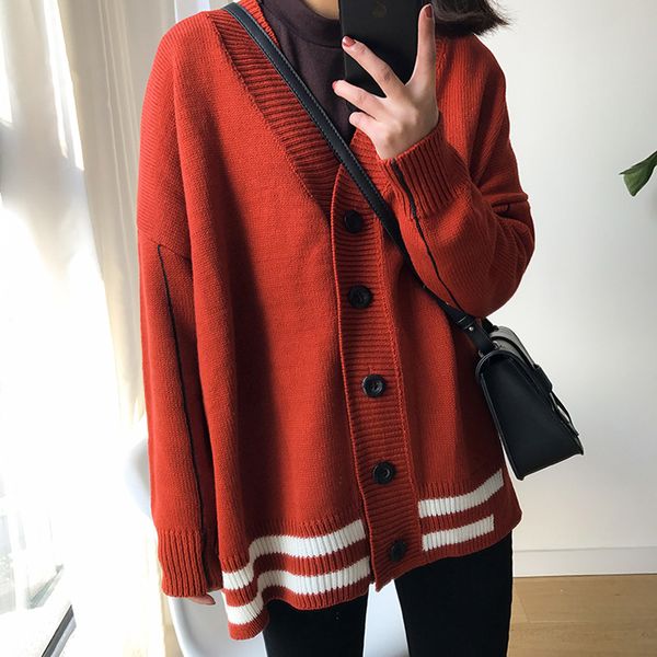women's knits & tees korean institute wind hit color stripe sweater cardigans women autumn casual long sleeve loose sweaters coats fema, White
women's knits & tees korean institute wind hit color stripe sweater cardigans women autumn casual long sleeve loose sweaters coats fema, White