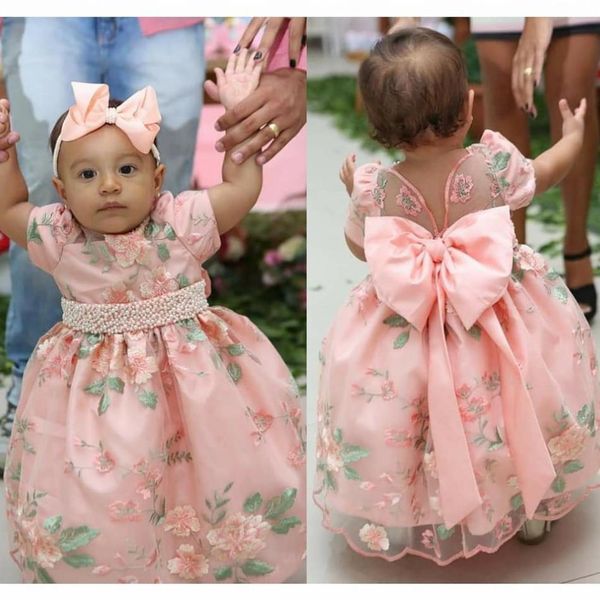 2019 cute pink christening gowns for baby girls lace appliqued pearls baptism dresses with bonnet first holy communication dress, White
2019 cute pink christening gowns for baby girls lace appliqued pearls baptism dresses with bonnet first holy communication dress, White