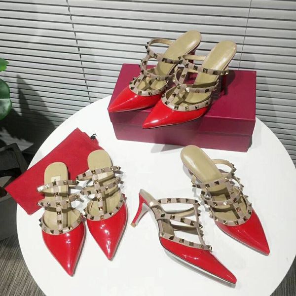 women high heels party fashion rivets girls pointed shoes dance shoes wedding shoes double straps slingback pumps sandals, Black
women high heels party fashion rivets girls pointed shoes dance shoes wedding shoes double straps slingback pumps sandals, Black