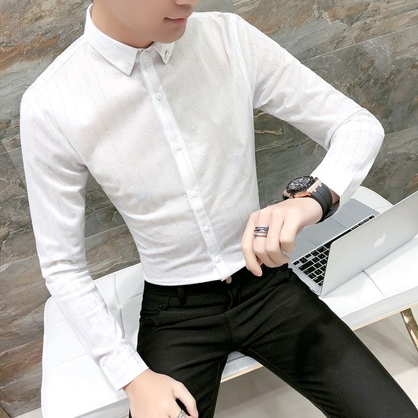 spring men shirt tuxedo 2019 new casual striped shirts mens long sleeve slim fit night club work shirt social mens clothing 3xl, White;black
spring men shirt tuxedo 2019 new casual striped shirts mens long sleeve slim fit night club work shirt social mens clothing 3xl, White;black