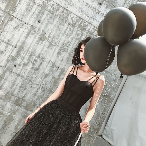 banquet evening dress skirt female 2019 new noble slim black net red dress birthday party small dress long section, White;black
banquet evening dress skirt female 2019 new noble slim black net red dress birthday party small dress long section, White;black