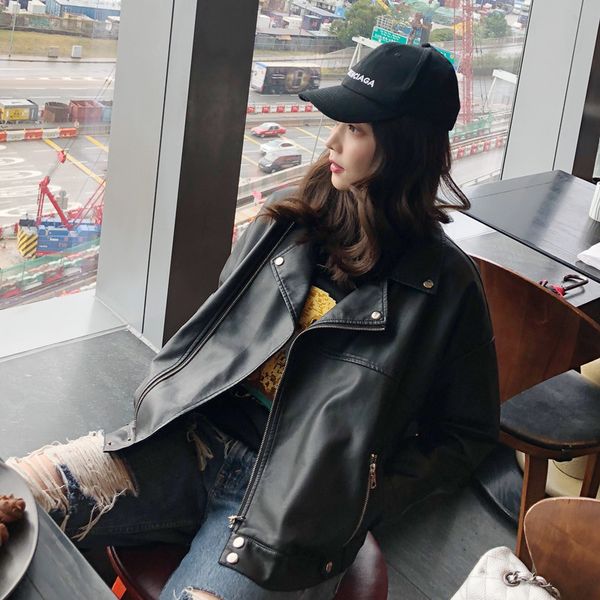 casual short turn-down collar faux leather coat black pu leather jacket women clothes 2019 punk street korean new arrival 2019
casual short turn-down collar faux leather coat black pu leather jacket women clothes 2019 punk street korean new arrival 2019