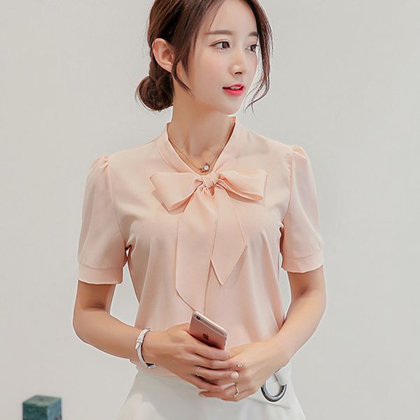 women's blouses & shirts korean sweet bow chiffon shirt women summer blouse casual short / long sleeve woman spring office ladies pink, White
women's blouses & shirts korean sweet bow chiffon shirt women summer blouse casual short / long sleeve woman spring office ladies pink, White