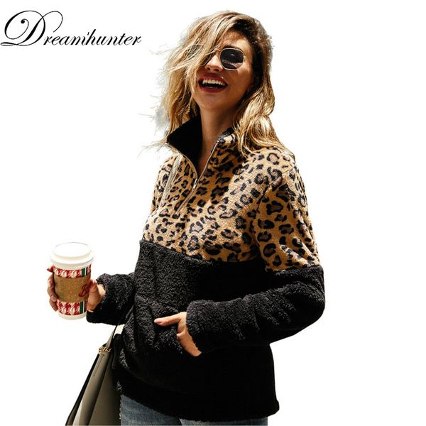 women winter thick warm sweatshirt leopard patchwork fluffy zipper pullovers sweatshirts female long sleeve autumn coat, Black
women winter thick warm sweatshirt leopard patchwork fluffy zipper pullovers sweatshirts female long sleeve autumn coat, Black