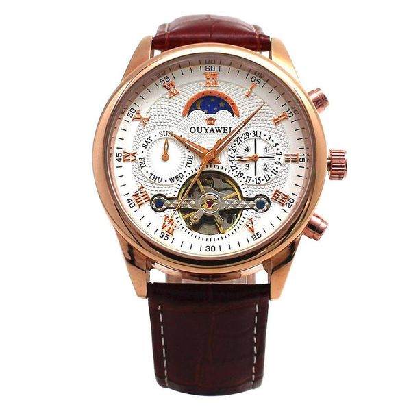 waterproof mechanical watch multi-function automatic leather wristwatch male fashion business watches ouyawei new clock, Slivery;brown
waterproof mechanical watch multi-function automatic leather wristwatch male fashion business watches ouyawei new clock, Slivery;brown