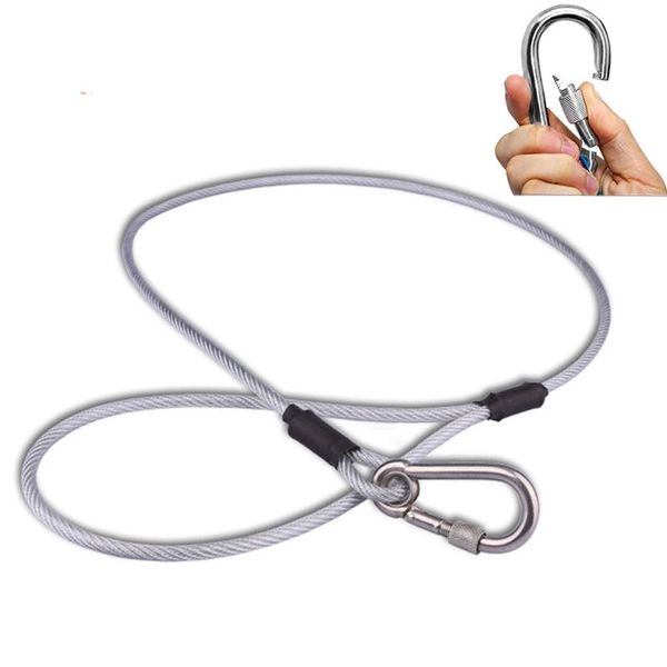 6mm*120cm chew proof dog leash coated steel cable with locking carabiner heavy duty pet training leash for medium large dogs
6mm*120cm chew proof dog leash coated steel cable with locking carabiner heavy duty pet training leash for medium large dogs
