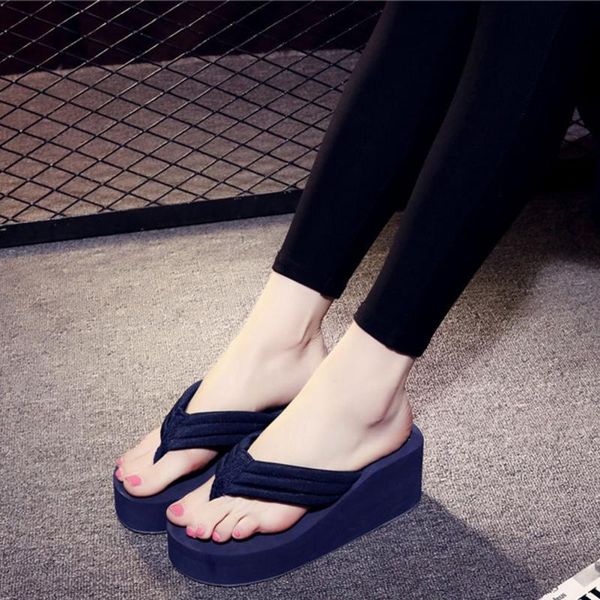 women's flip-flops mid heels anti-slip wedge sandals indoor outdoor platform slippers 2019 summer beach fashion slippers, Black
women's flip-flops mid heels anti-slip wedge sandals indoor outdoor platform slippers 2019 summer beach fashion slippers, Black