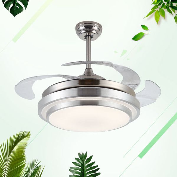 Invisible Ceiling Fan Light Restaurant Living Room Bedroom Fan Chandelier Modern Simple Silent Led Fan Light