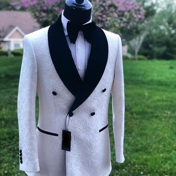 men's suits & blazers arrvial hand made white paisley with black satin shawl lapel 2 pieces(jacket+ pants) dinner suit for men wedding, White;black
men's suits & blazers arrvial hand made white paisley with black satin shawl lapel 2 pieces(jacket+ pants) dinner suit for men wedding, White;black