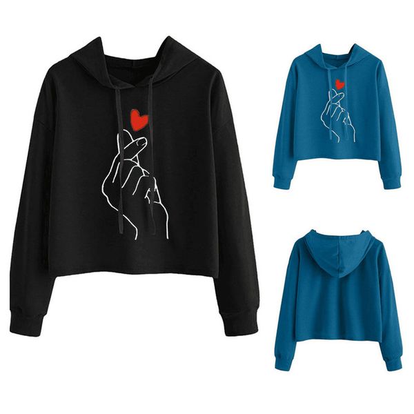 bts crop hoodie heart finger women sweatshirts hoodies harajuku kawaii love heart harajuku kpop pullover streetwear, Black 
bts crop hoodie heart finger women sweatshirts hoodies harajuku kawaii love heart harajuku kpop pullover streetwear, Black