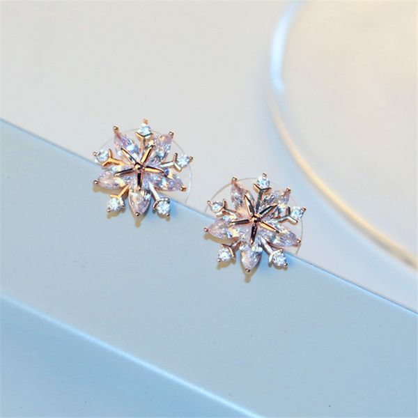 luxury female small snowflake 100% real sterling silver stud earrings fashion crystal stone earrings for55, Golden;silver
luxury female small snowflake 100% real sterling silver stud earrings fashion crystal stone earrings for55, Golden;silver