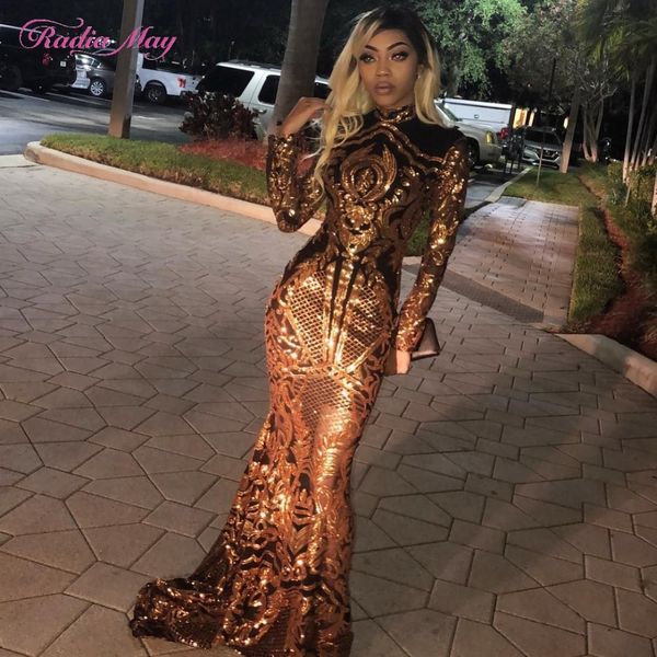 black girls long sleeves mermaid gold prom dresses 2k19 high neck sequined embroidery elegant african women formal evening gowns, White;black
black girls long sleeves mermaid gold prom dresses 2k19 high neck sequined embroidery elegant african women formal evening gowns, White;black