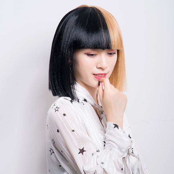 the wig wig factory direct black gold female qi liu haibo wave head broom head halloween show, Black;brown
the wig wig factory direct black gold female qi liu haibo wave head broom head halloween show, Black;brown