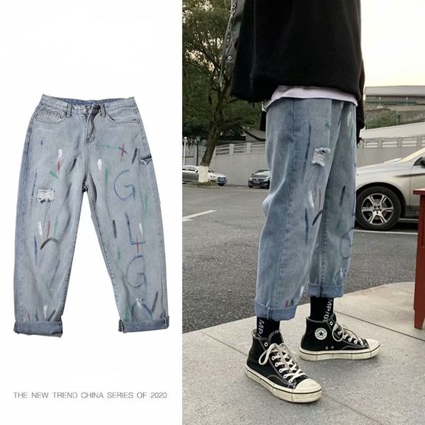 men's jeans men vintage wide leg 2021 japan style streetwear fashion denim pants male loose straight, Blue
men's jeans men vintage wide leg 2021 japan style streetwear fashion denim pants male loose straight, Blue