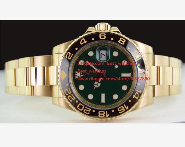 asia 2813 mechanical movement 40mm 18kt gold gmt with green dial 116718 ceramic automatic mechanical mens watches, Slivery;brown
asia 2813 mechanical movement 40mm 18kt gold gmt with green dial 116718 ceramic automatic mechanical mens watches, Slivery;brown