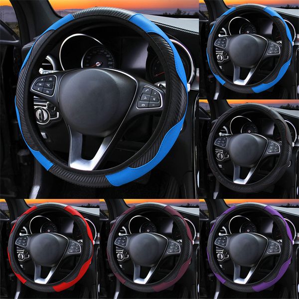 car steering wheel cover carbon fiber leather steering-wheel covers anti slip suit for 37-38cm diameter interior accessories
car steering wheel cover carbon fiber leather steering-wheel covers anti slip suit for 37-38cm diameter interior accessories